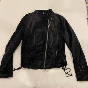 Free people velvet moto jacket. Size small